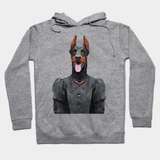 Victorian Doberman Dog Portrait Hoodie